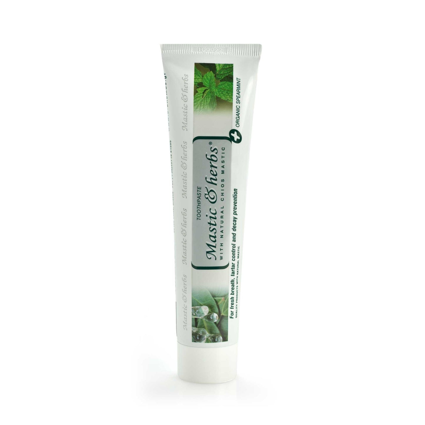 Toothpaste with mastic and organic spearmint