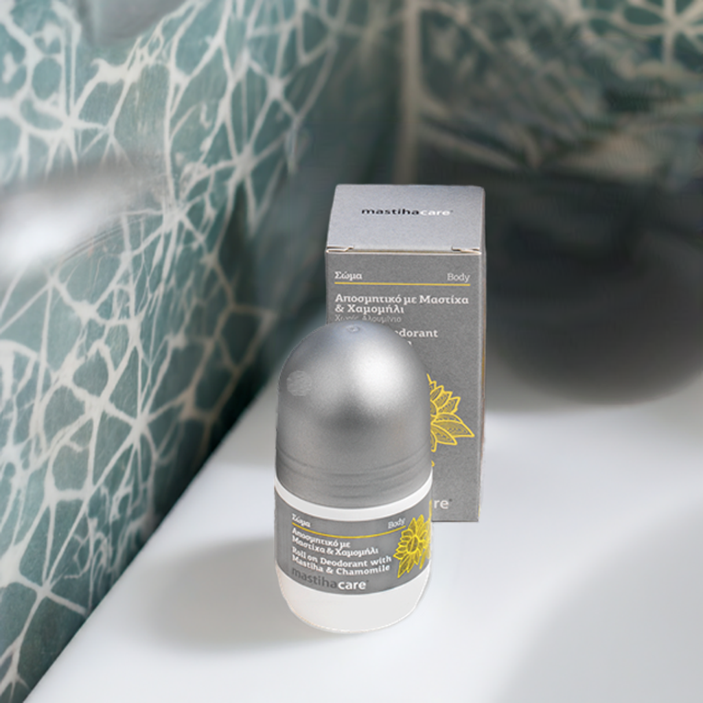 Roll on deodorant with mastic oil and camomile