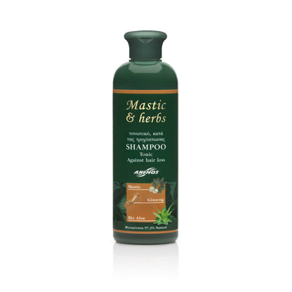 Mastic shampoo with Chios mastic oil, organic aloe and olive oil, 300 ml, for weak hair